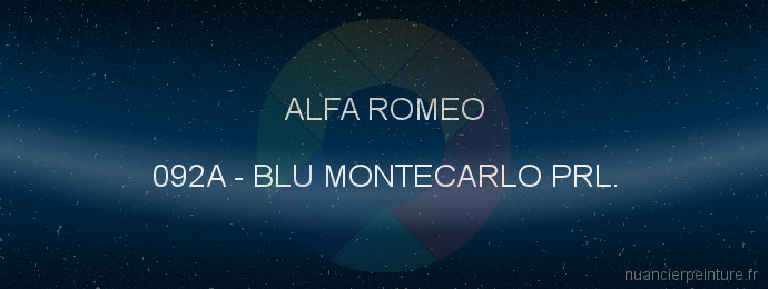 Peinture Alfa Romeo 092A Blu Montecarlo Prl.