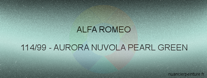 Peinture Alfa Romeo 114/99 Aurora Nuvola Pearl Green