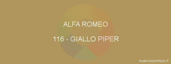Peinture Alfa Romeo 116 Giallo Piper