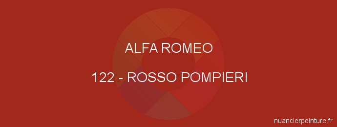 Peinture Alfa Romeo 122 Rosso Pompieri