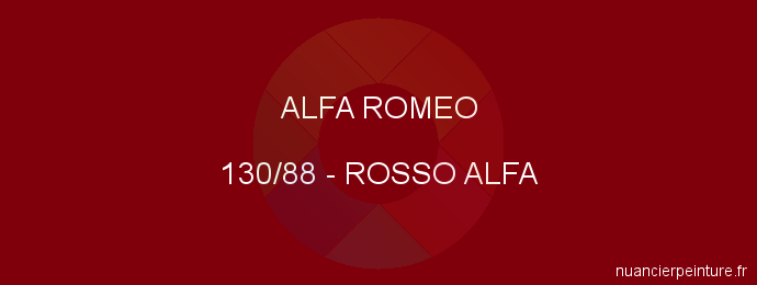 Peinture Alfa Romeo 130/88 Rosso Alfa