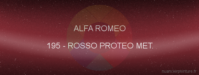 Peinture Alfa Romeo 195 Rosso Proteo Met.