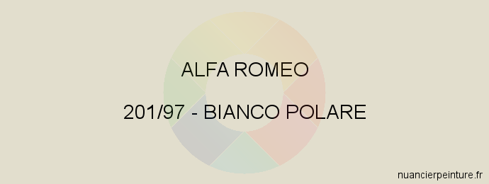 Peinture Alfa Romeo 201/97 Bianco Polare