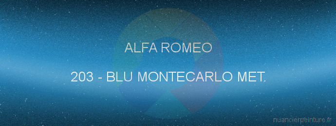 Peinture Alfa Romeo 203 Blu Montecarlo Met.