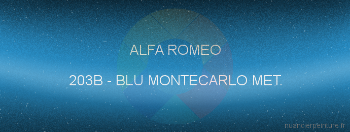 Peinture Alfa Romeo 203B Blu Montecarlo Met.