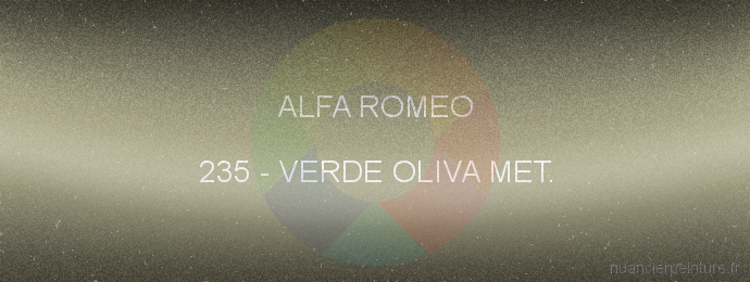 Peinture Alfa Romeo 235 Verde Oliva Met.
