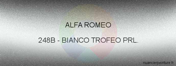 Peinture Alfa Romeo 248B Bianco Trofeo Prl.
