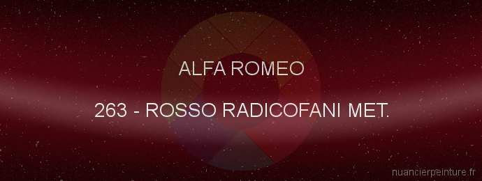 Peinture Alfa Romeo 263 Rosso Radicofani Met.