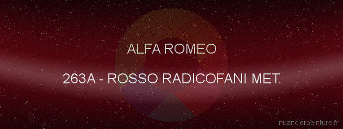 Peinture Alfa Romeo 263A Rosso Radicofani Met.