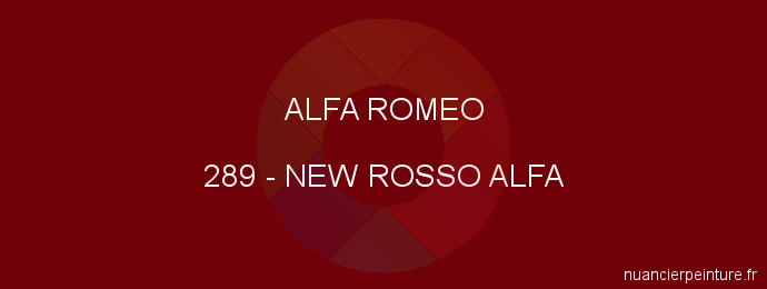 Peinture Alfa Romeo 289 New Rosso Alfa