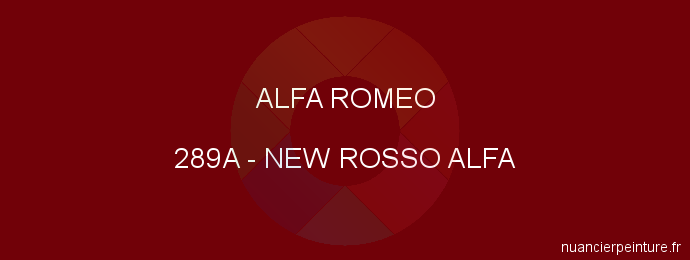 Peinture Alfa Romeo 289A New Rosso Alfa
