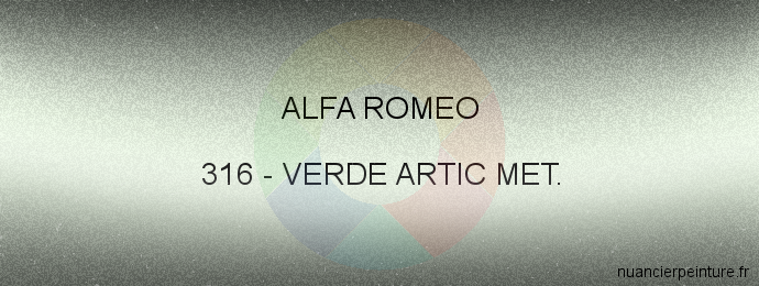 Peinture Alfa Romeo 316 Verde Artic Met.