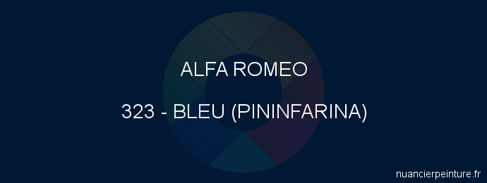 Peinture Alfa Romeo 323 Bleu (pininfarina)