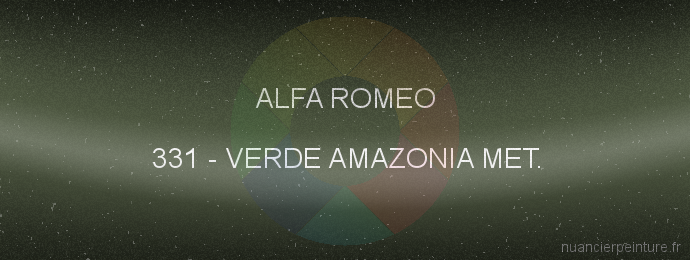 Peinture Alfa Romeo 331 Verde Amazonia Met.