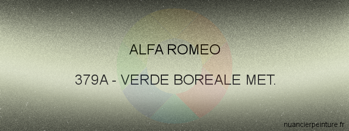 Peinture Alfa Romeo 379A Verde Boreale Met.