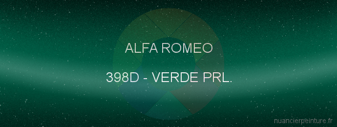 Peinture Alfa Romeo 398D Verde Prl.