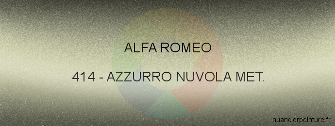 Peinture Alfa Romeo 414 Azzurro Nuvola Met.