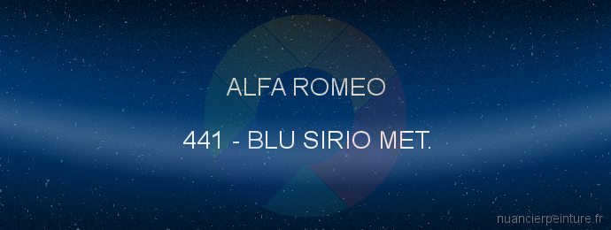 Peinture Alfa Romeo 441 Blu Sirio Met.