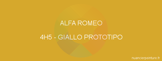 Peinture Alfa Romeo 4H5 Giallo Prototipo