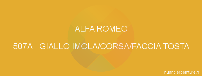 Peinture Alfa Romeo 507A Giallo Imola/corsa/faccia Tosta