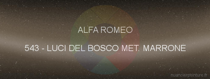 Peinture Alfa Romeo 543 Luci Del Bosco Met. Marrone