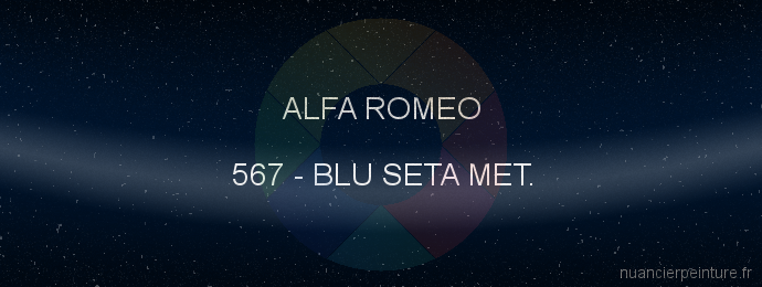 Peinture Alfa Romeo 567 Blu Seta Met.