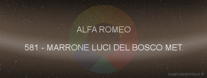 Peinture Alfa Romeo 581 Marrone Luci Del Bosco Met.