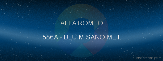 Peinture Alfa Romeo 586A Blu Misano Met.