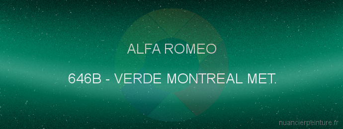 Peinture Alfa Romeo 646B Verde Montreal Met.