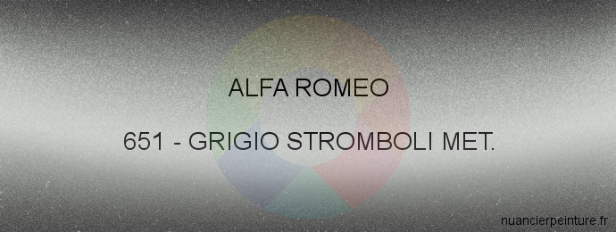 Peinture Alfa Romeo 651 Grigio Stromboli Met.