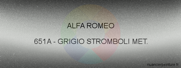 Peinture Alfa Romeo 651A Grigio Stromboli Met.