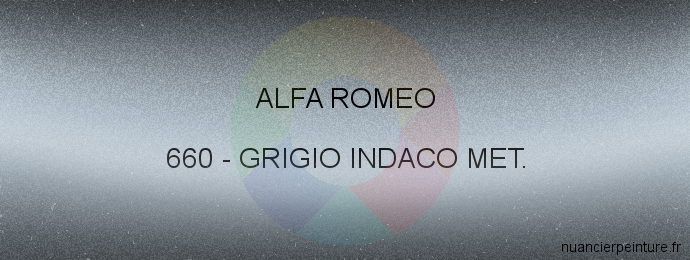 Peinture Alfa Romeo 660 Grigio Indaco Met.