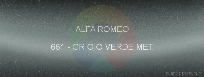 Peinture Alfa Romeo 661 Grigio Verde Met.