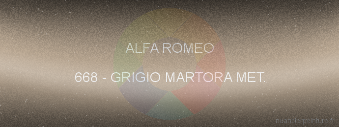 Peinture Alfa Romeo 668 Grigio Martora Met.