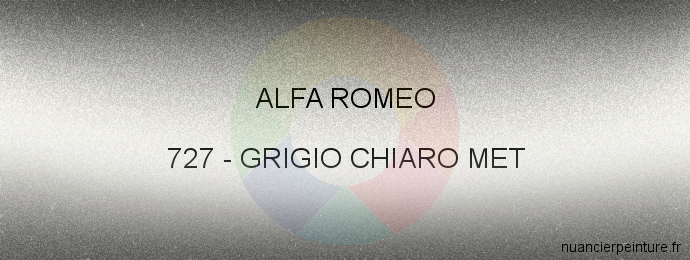 Peinture Alfa Romeo 727 Grigio Chiaro Met