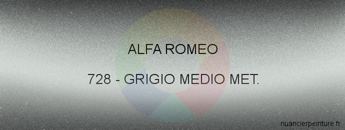 Peinture Alfa Romeo 728 Grigio Medio Met.