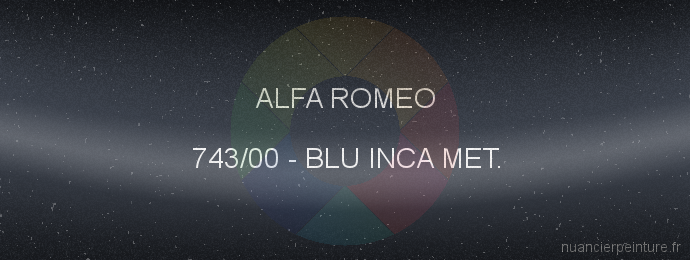 Peinture Alfa Romeo 743/00 Blu Inca Met.