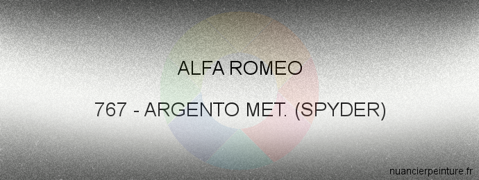 Peinture Alfa Romeo 767 Argento Met. (spyder)