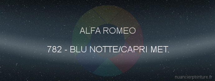 Peinture Alfa Romeo 782 Blu Notte/capri Met.