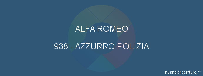 Peinture Alfa Romeo 938 Azzurro Polizia