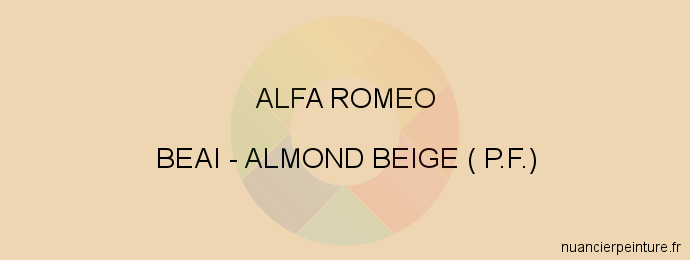 Peinture Alfa Romeo BEAI Almond Beige ( P.f.)