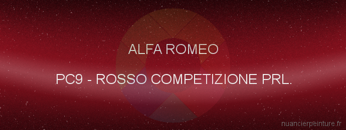 Peinture Alfa Romeo PC9 Rosso Competizione Prl.