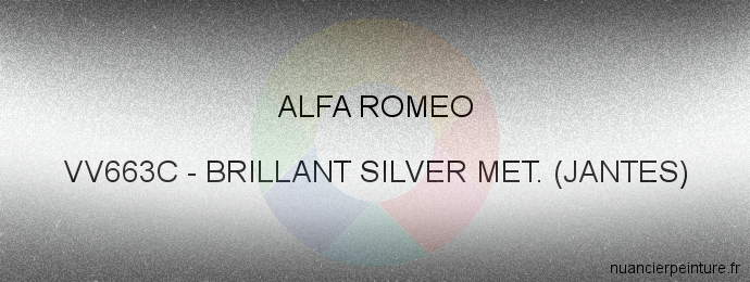Peinture Alfa Romeo VV663C Brillant Silver Met. (jantes)