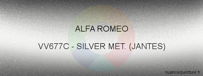 Peinture Alfa Romeo VV677C Silver Met. (jantes)