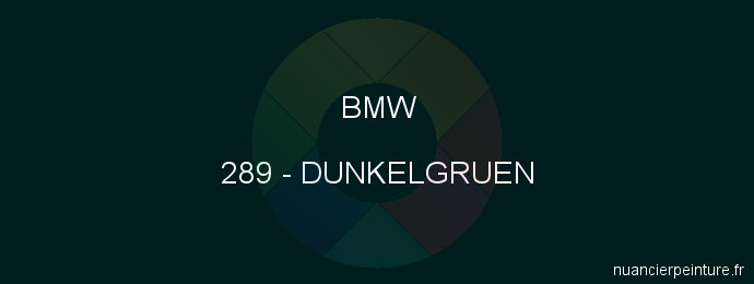 Peinture Bmw 289 Dunkelgruen