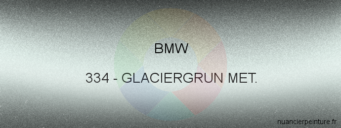 Peinture Bmw 334 Glaciergrun Met.