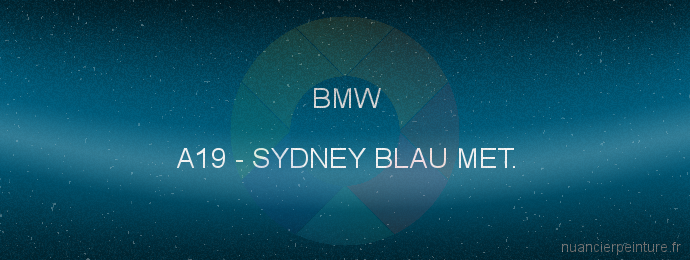 Peinture Bmw A19 Sydney Blau Met.