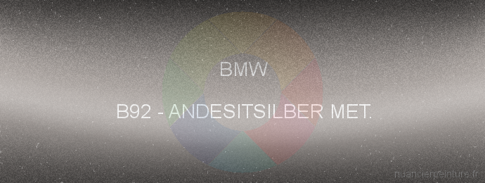 Peinture Bmw B92 Andesitsilber Met.