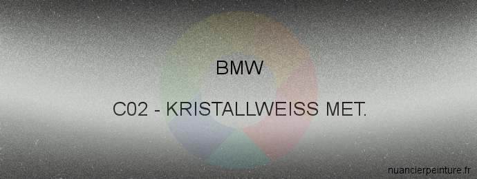 Peinture Bmw C02 Kristallweiss Met.