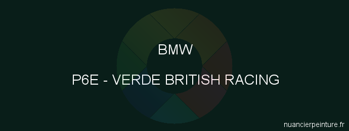 Peinture Bmw P6E Verde British Racing